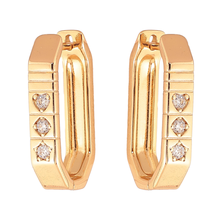 Сережки Xuping колір Позолота 18K англійський замок "Візерунок з кристалами" фото №22