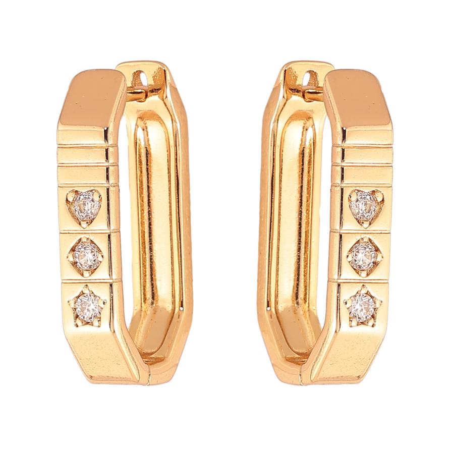 Сережки Xuping колір Позолота 18K англійський замок "Візерунок з кристалами" фото №1 Сережки Xuping колір Позолота 18K англійський замок "Візерунок з кристалами" фото №1