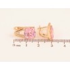 Сережки Xuping колір Позолота 18K англійський замок "Візерунок з рожевими кристалами" фото №2 Сережки Xuping колір Позолота 18K англійський замок "Візерунок з рожевими кристалами" фото №2