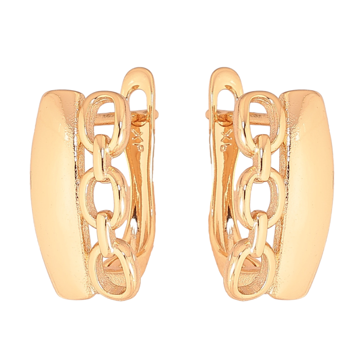 Серьги Xuping цвет Позолота 18К английский замок "Декоративный узор" фото №13