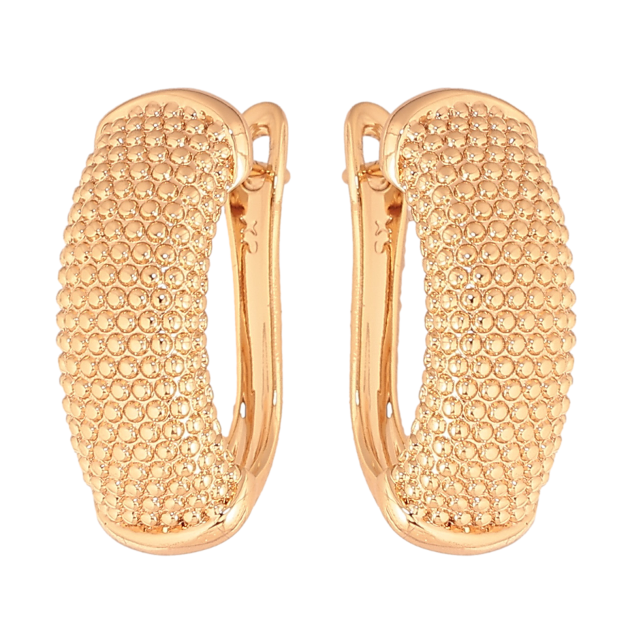 Сережки Xuping колір Позолота 18К англійський замок "Декоративний візерунок" фото №1