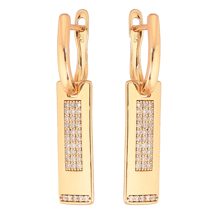 Серьги Xuping цвет Позолота 18К английський замок "Прямоугольные подвески с кристаллами" фото №25 Серьги Xuping цвет Позолота 18К английський замок "Прямоугольные подвески с кристаллами" фото №25