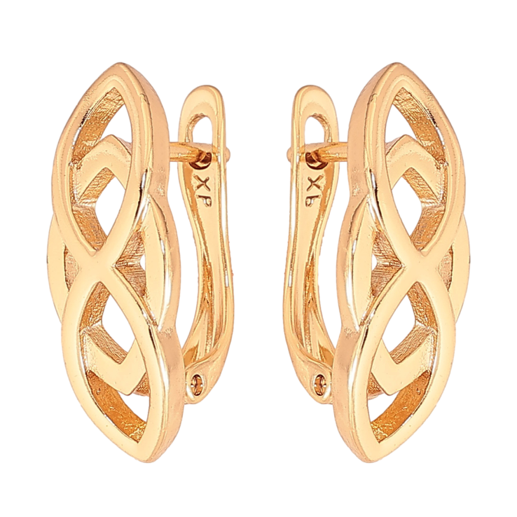 Серьги Xuping цвет Позолота 18К английський замок "Декоративный узор" фото №7 Серьги Xuping цвет Позолота 18К английський замок "Декоративный узор" фото №7