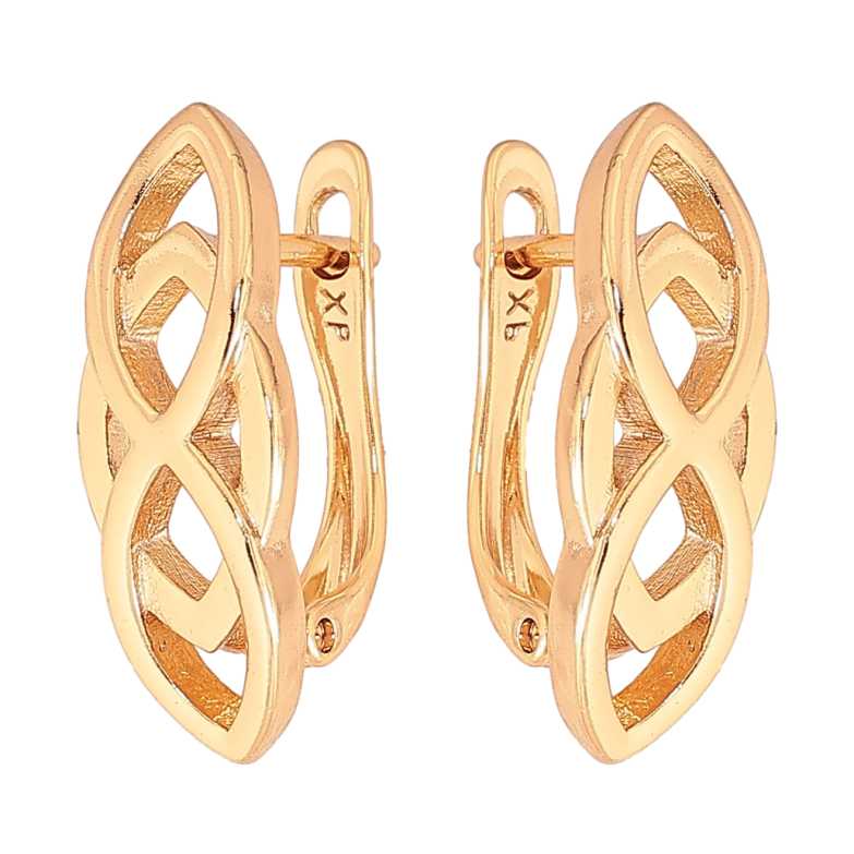 Серьги Xuping цвет Позолота 18К английський замок "Декоративный узор" фото №1