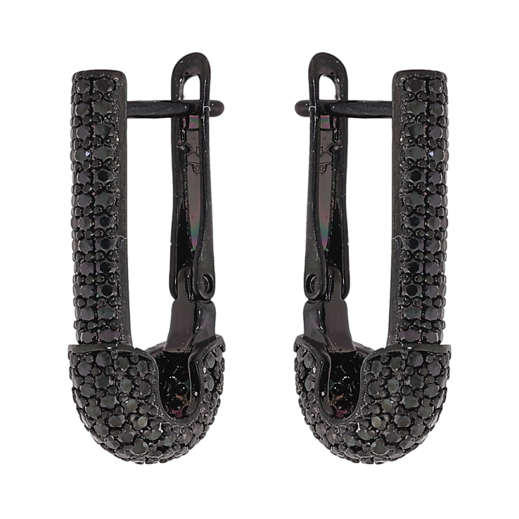 Серьги Xuping цвет Позолота Black (черное золото) английский замок "Инкрустация черными кристаллами" фото №8 Серьги Xuping цвет Позолота Black (черное золото) английский замок "Инкрустация черными кристаллами" фото №8