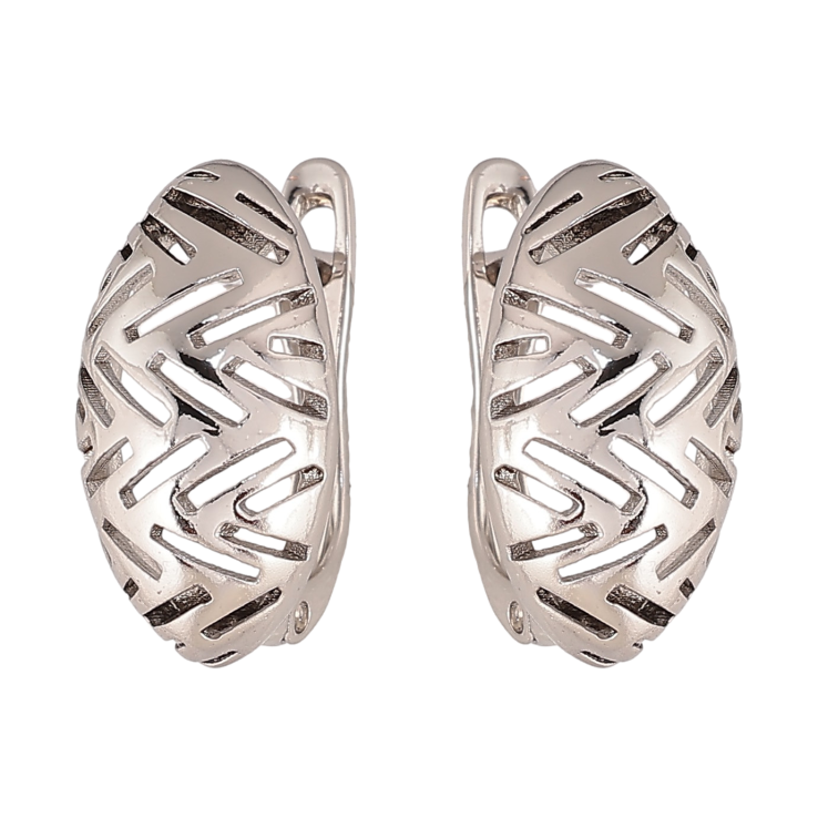 Серьги Xuping цвет Родий английский замок "Декоративный узор" фото №22