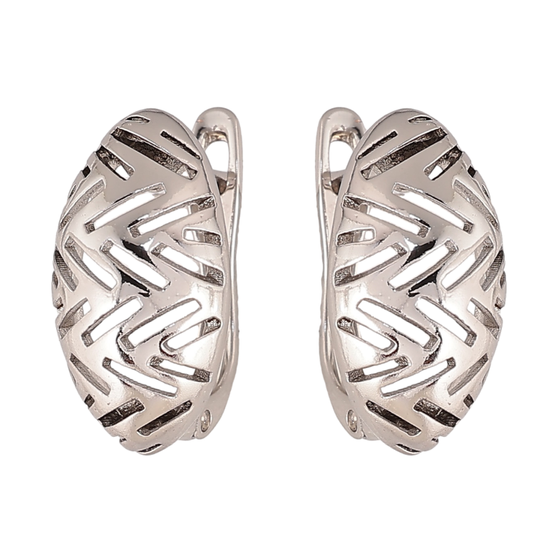 Серьги Xuping цвет Родий английский замок "Декоративный узор" фото №1 Серьги Xuping цвет Родий английский замок "Декоративный узор" фото №1