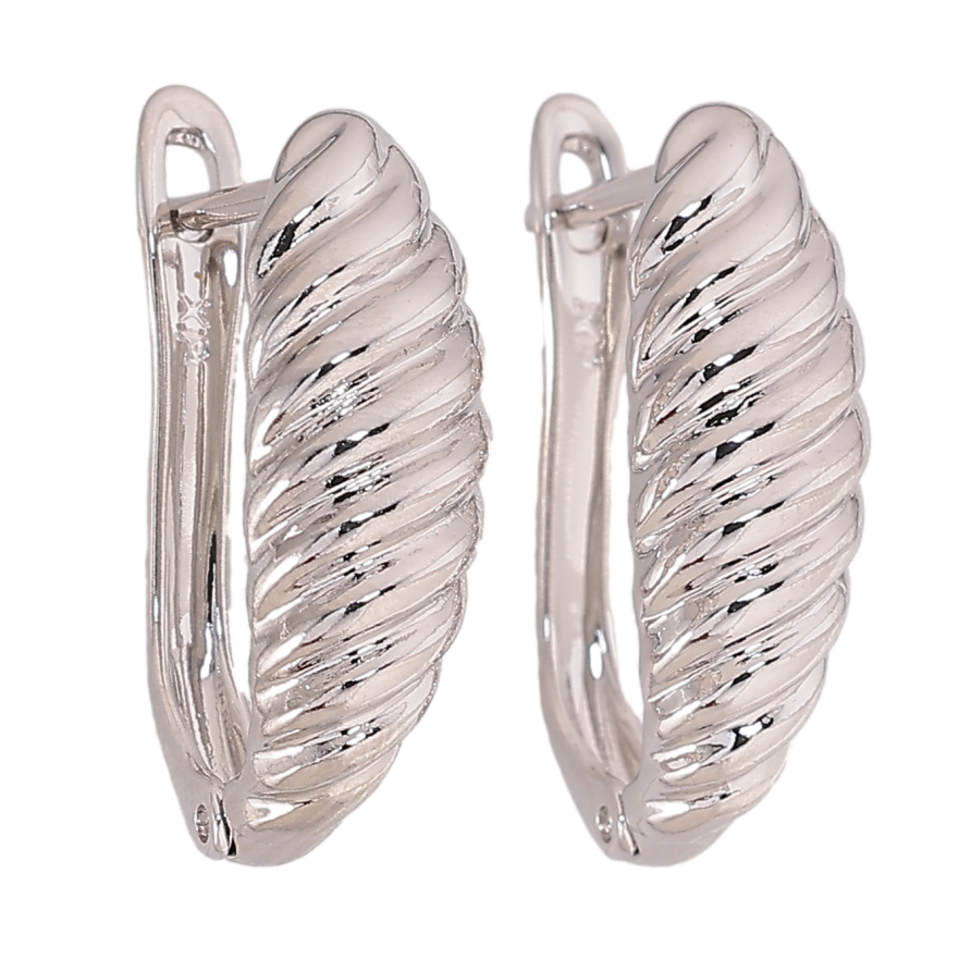 Серьги Xuping цвет Родий английский замок "Декоративный узор" фото №1