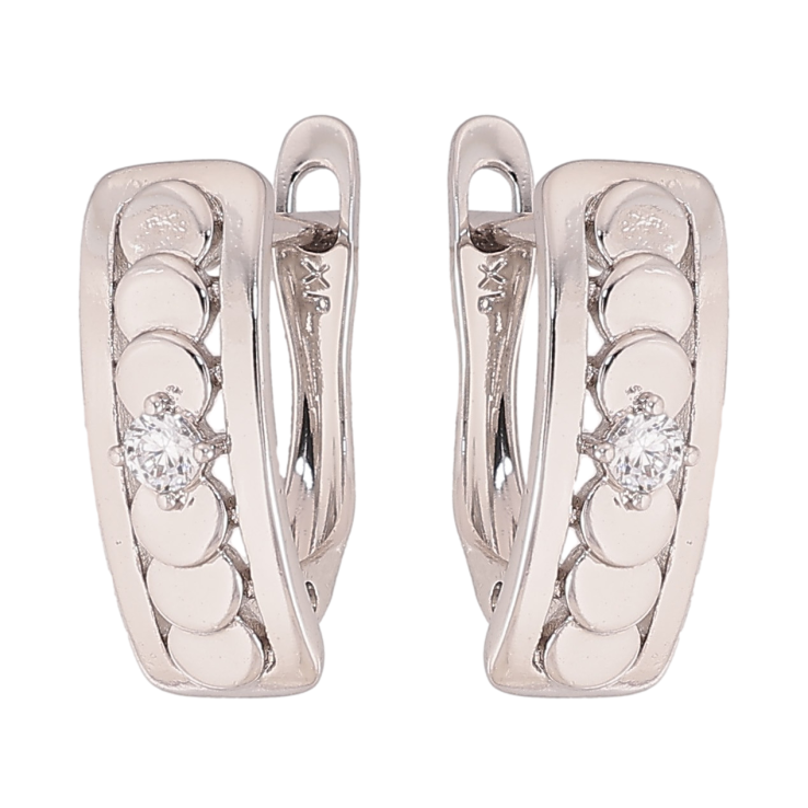 Сережки Xuping колір Родій англійський замок "Візерунок з кристалами" фото №18