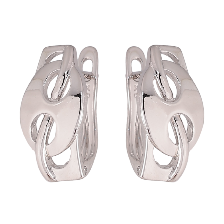 Серьги Xuping цвет Родий английский замок "Декоративный узор" фото №1 Серьги Xuping цвет Родий английский замок "Декоративный узор" фото №1