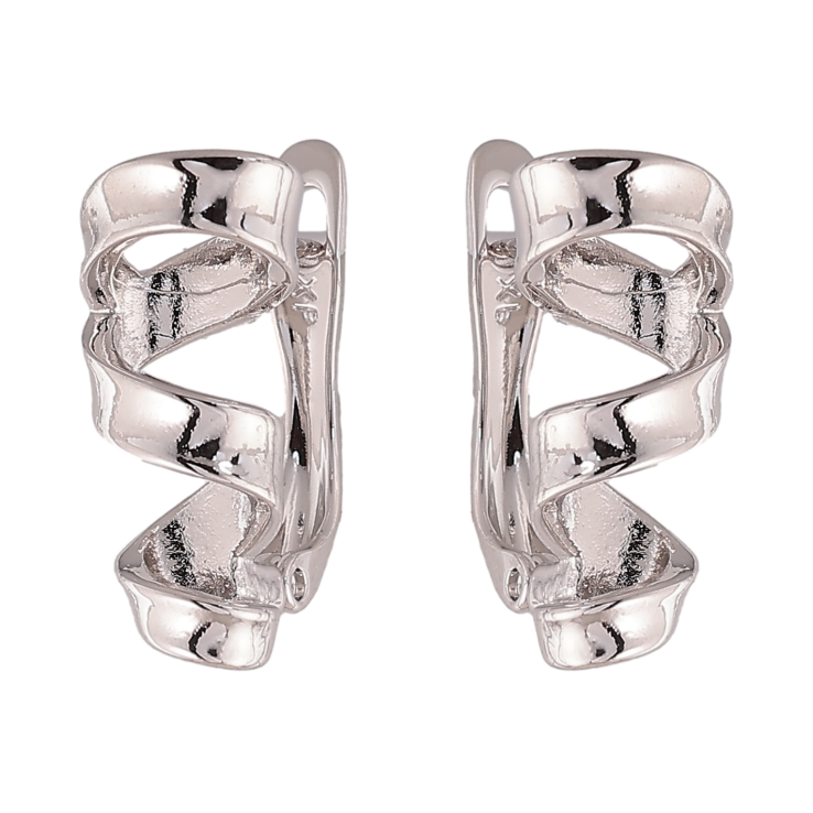 Серьги Xuping цвет Родий английский замок "Декоративный узор" фото №13