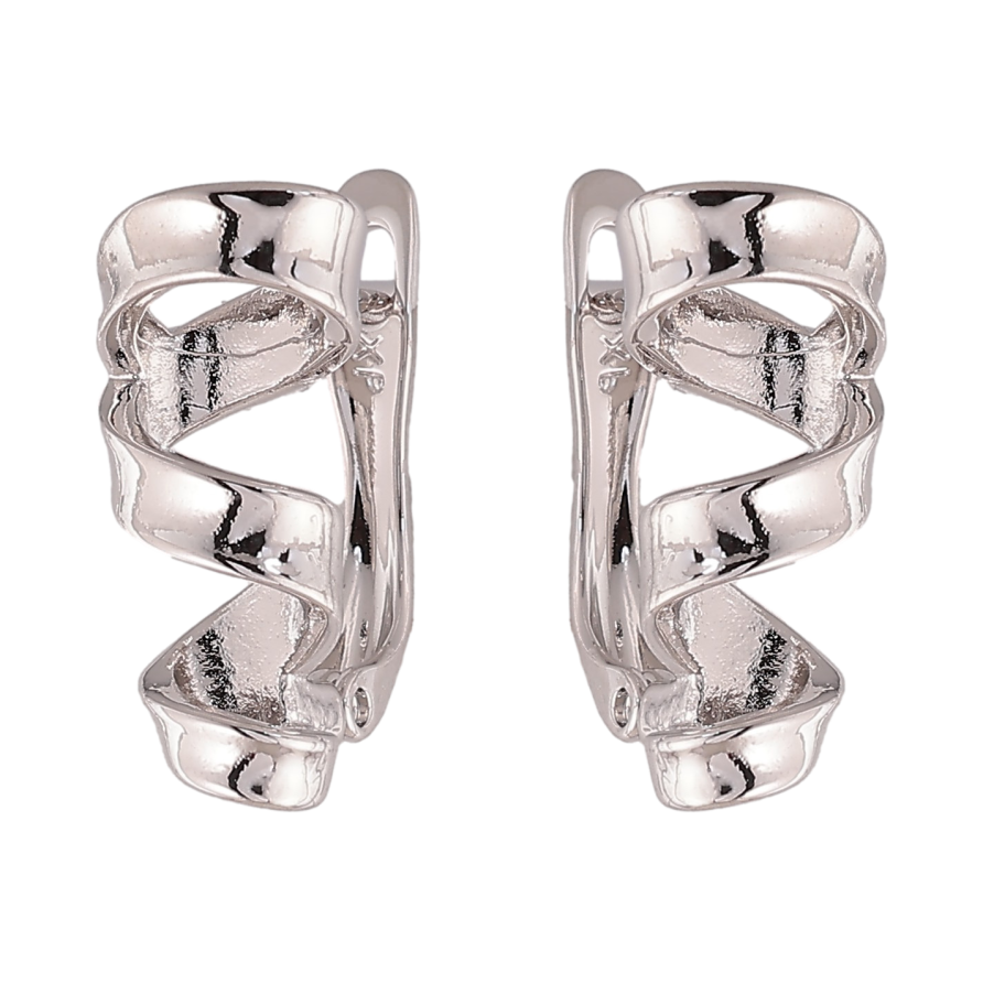 Серьги Xuping цвет Родий английский замок "Декоративный узор" фото №1 Серьги Xuping цвет Родий английский замок "Декоративный узор" фото №1