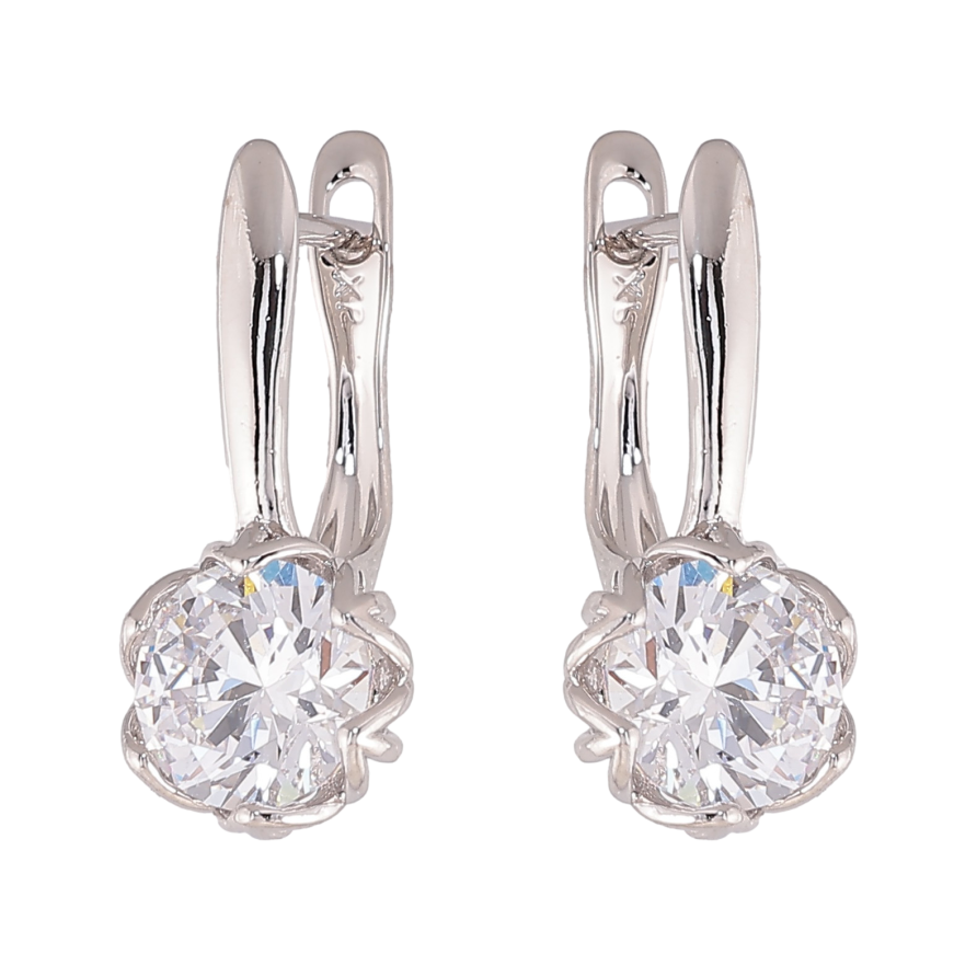 Сережки Xuping колір Родій англійський замок "Кристальні бутони" фото №1