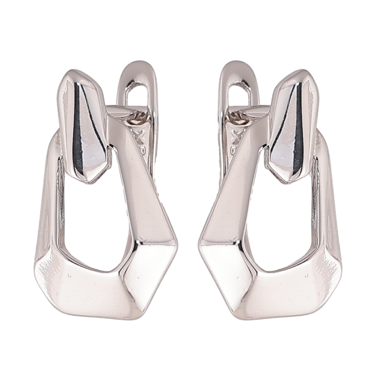 Серьги Xuping цвет Родий английский замок "Декоративный узор" фото №20