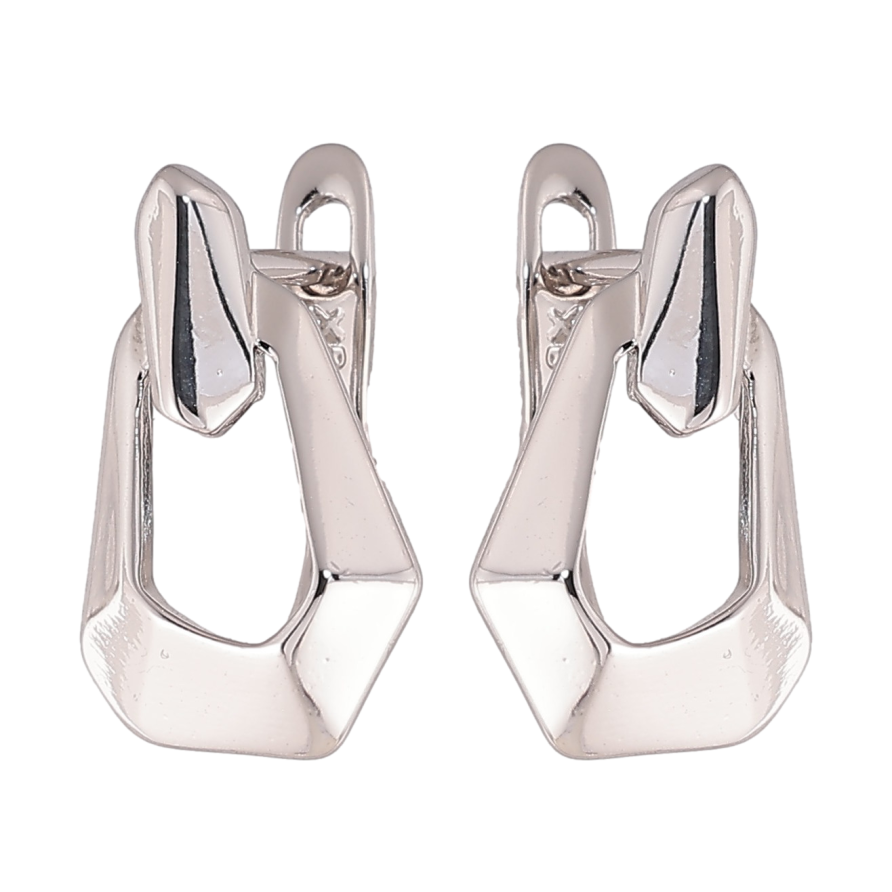 Серьги Xuping цвет Родий английский замок "Декоративный узор" фото №1 Серьги Xuping цвет Родий английский замок "Декоративный узор" фото №1