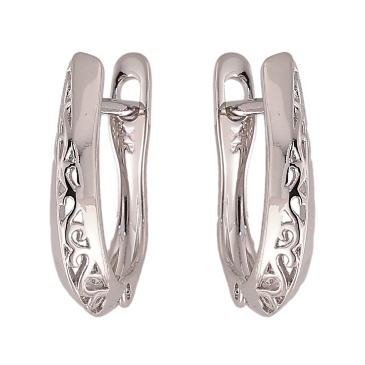 Серьги Xuping цвет Родий английский замок "Декоративный узор" фото №24