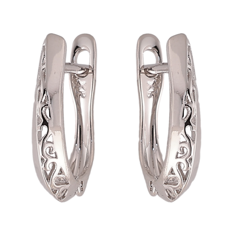 Сережки Xuping колір Родій англійський замок "Декоративний візерунок" фото №1