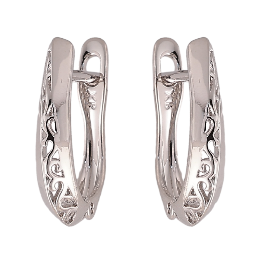 Сережки Xuping колір Родій англійський замок "Декоративний візерунок" фото №1