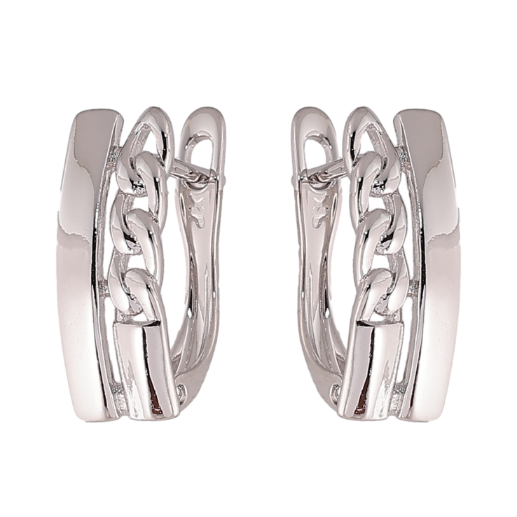 Серьги Xuping цвет Родий английский замок "Декоративный узор" фото №14