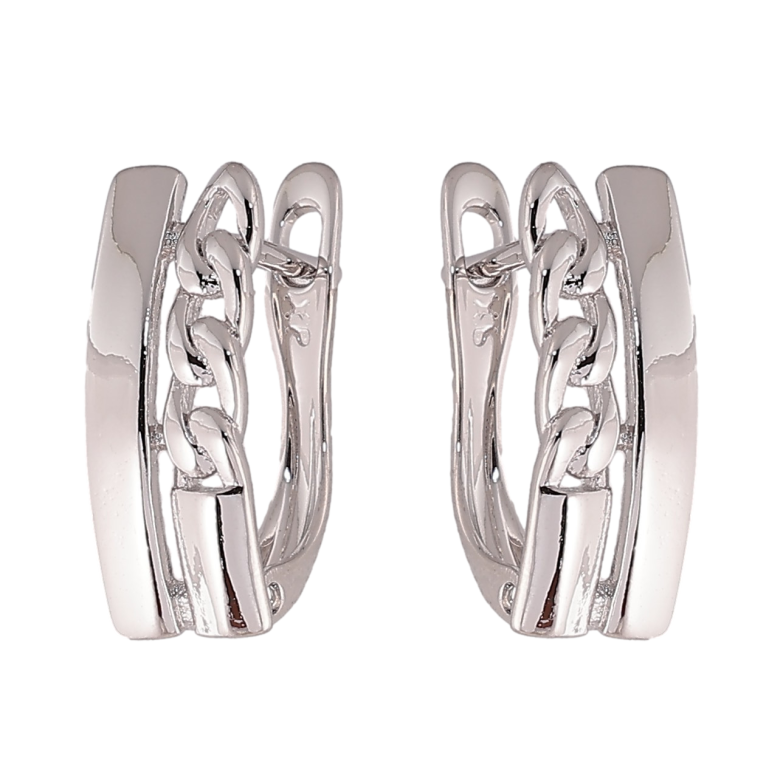 Серьги Xuping цвет Родий английский замок "Декоративный узор" фото №4