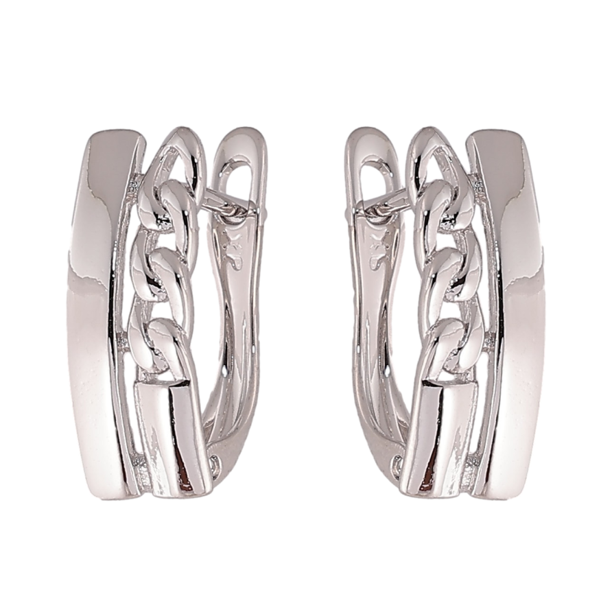 Серьги Xuping цвет Родий английский замок "Декоративный узор" фото №1