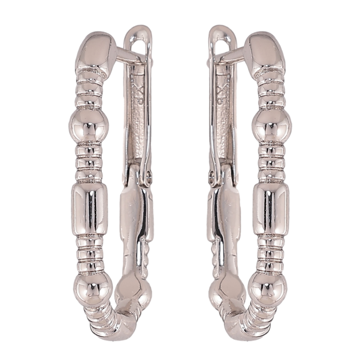 Сережки Xuping колір Родій англійський замок "Декоративний візерунок" фото №10