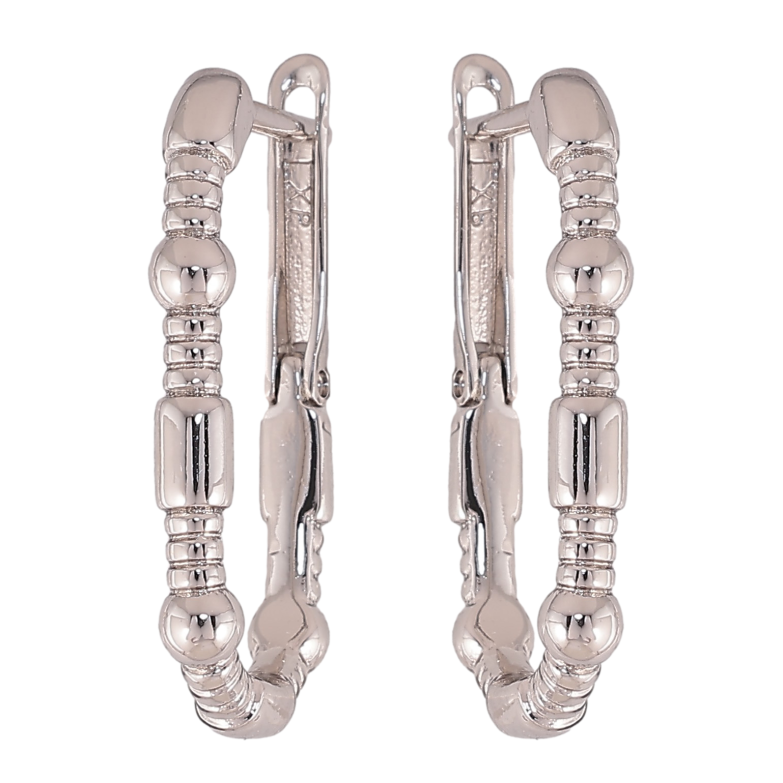 Серьги Xuping цвет Родий английский замок "Декоративный узор" фото №1