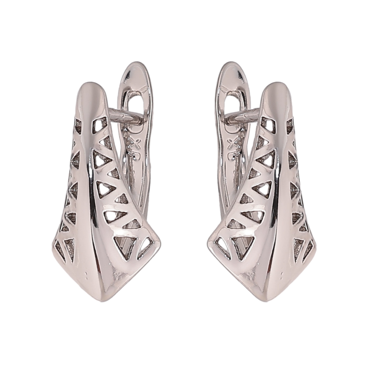 Серьги Xuping цвет Родий английский замок "Декоративный узор" фото №22