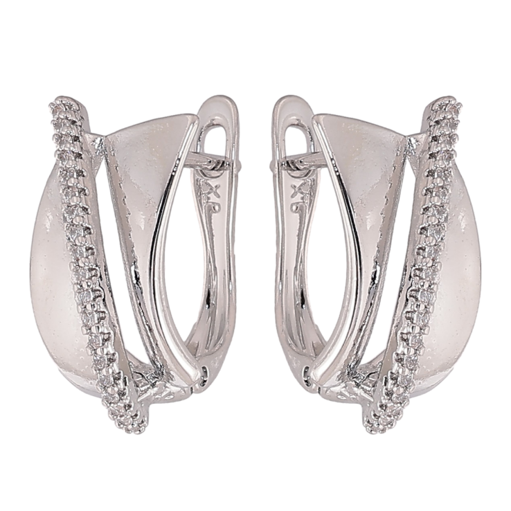 Сережки Xuping колір Родій англійський замок "Візерунок з кристалами" фото №16 Сережки Xuping колір Родій англійський замок "Візерунок з кристалами" фото №16