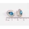 Серьги Xuping цвет Родий с кристаллами Swarovski английский замок "Узор с кристаллами Montana" фото №2