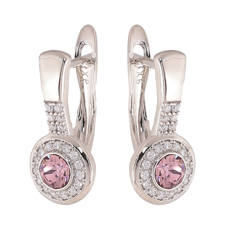 Серьги Xuping цвет Родий с кристаллами Swarovski английский замок "Узор с кристаллами Rose" фото №21 Серьги Xuping цвет Родий с кристаллами Swarovski английский замок "Узор с кристаллами Rose" фото №21
