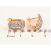 Серьги Xuping цвет позолота 18K + родий английский замок инкрустация кристаллами фото №2