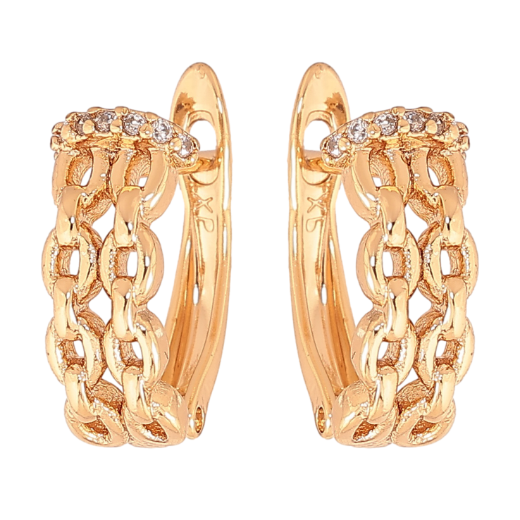 Сережки Xuping колір позолота 18K англійський замок візерунок ланцюжок з кристалами фото №12