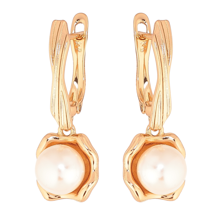 Серьги Xuping цвет позолота 18K английский замок жемчужные подвески фото №11 Серьги Xuping цвет позолота 18K английский замок жемчужные подвески фото №11