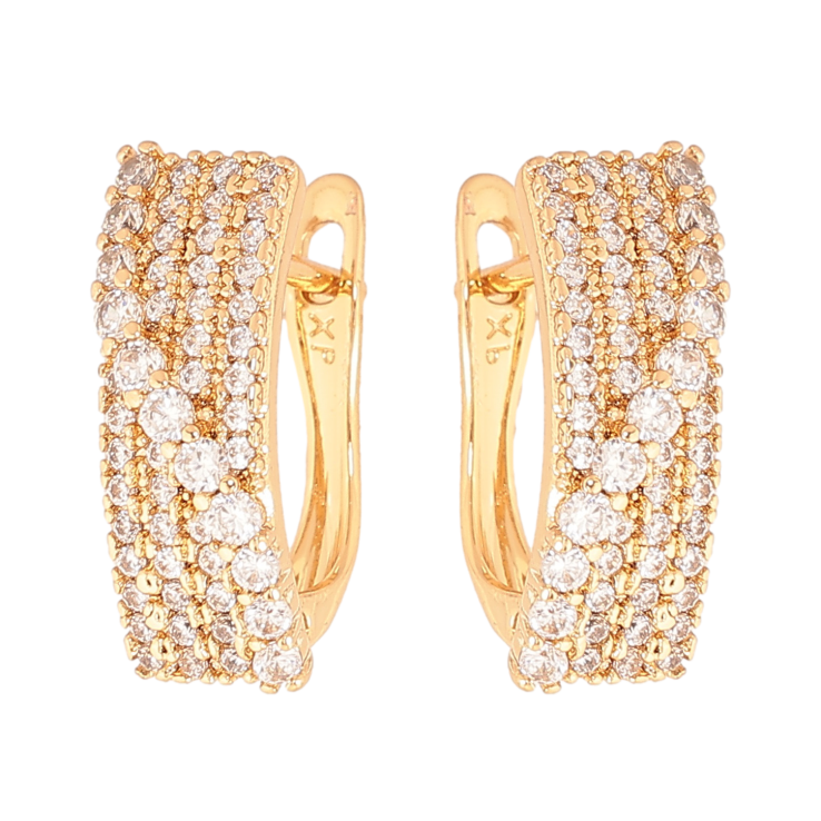 Сережки Xuping колір позолота 18K англійський замок інкрустація кристалами фото №10