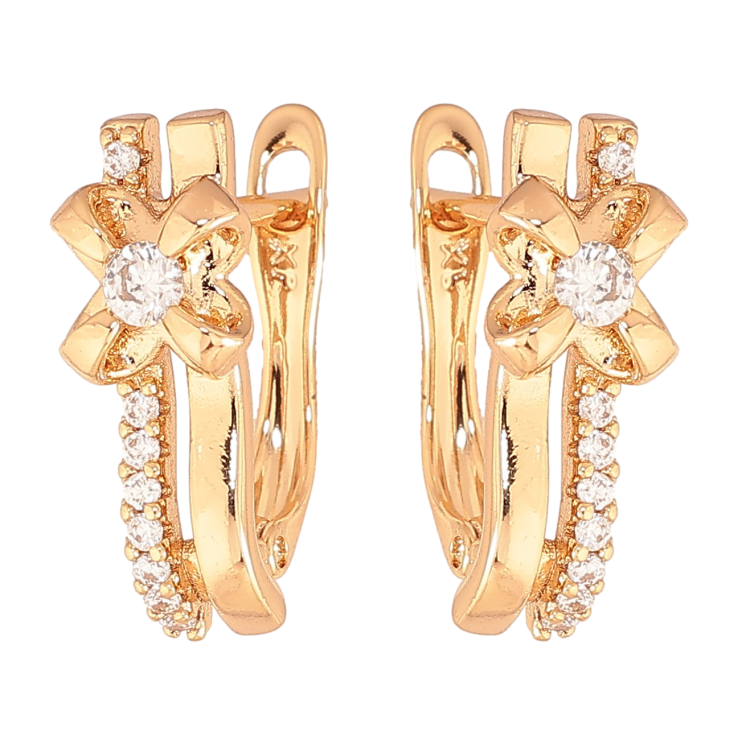 Серьги Xuping цвет позолота 18K английский замок узор с кристаллами фото №21 Серьги Xuping цвет позолота 18K английский замок узор с кристаллами фото №21