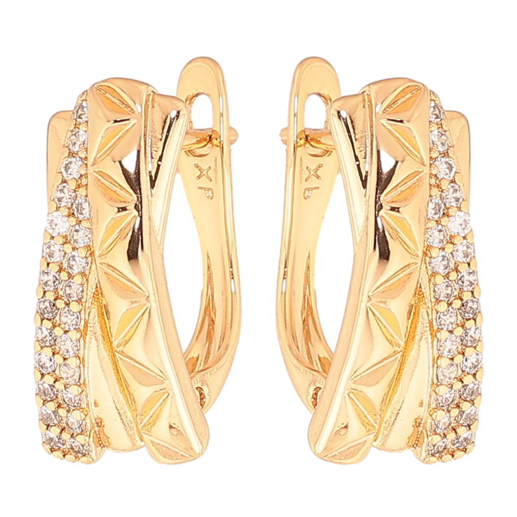 Серьги Xuping цвет позолота 18K английский замок узор с кристаллами фото №15 Серьги Xuping цвет позолота 18K английский замок узор с кристаллами фото №15