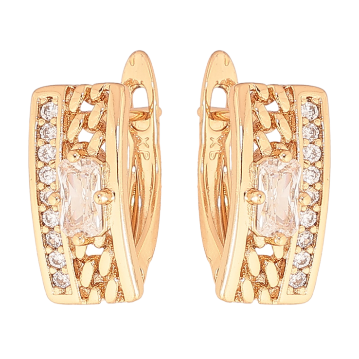 Серьги Xuping цвет позолота 18K английский замок узор цепочка с кристаллами фото №7 Серьги Xuping цвет позолота 18K английский замок узор цепочка с кристаллами фото №7