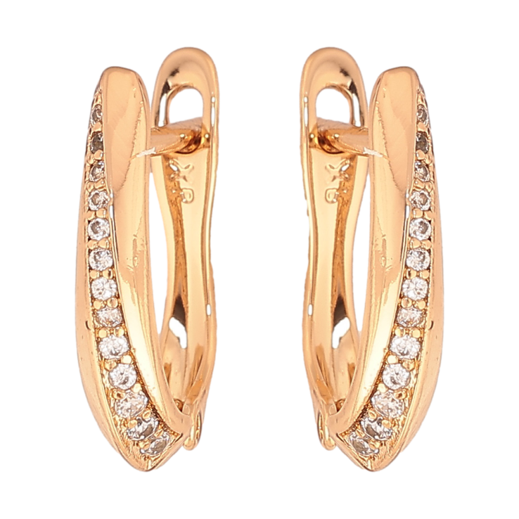 Серьги Xuping цвет позолота 18K английский замок узор с кристаллами фото №14