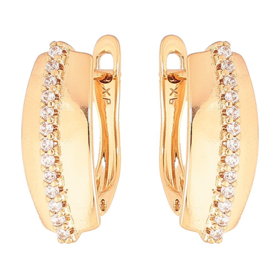 Серьги Xuping цвет позолота 18K английский замок узор с кристаллами фото №1