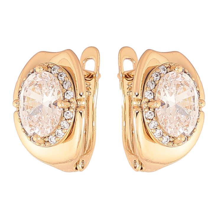 Сережки Xuping колір позолота 18K англійський замок візерунок з кристалами фото №16 Сережки Xuping колір позолота 18K англійський замок візерунок з кристалами фото №16