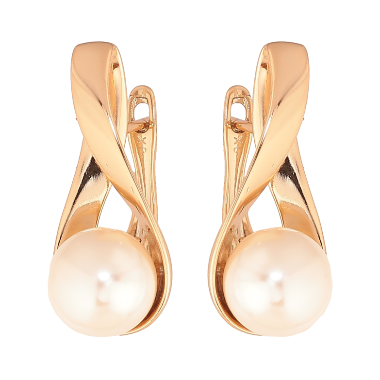 Серьги Xuping цвет позолота 18K английский замок узор с жемчужинами фото №1