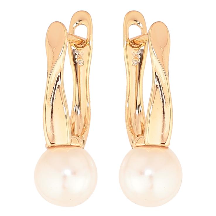 Серьги Xuping цвет позолота 18K английский замок узор с жемчужинами фото №6 Серьги Xuping цвет позолота 18K английский замок узор с жемчужинами фото №6