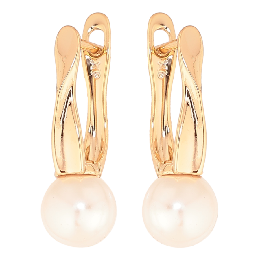 Серьги Xuping цвет позолота 18K английский замок узор с жемчужинами фото №1 Серьги Xuping цвет позолота 18K английский замок узор с жемчужинами фото №1