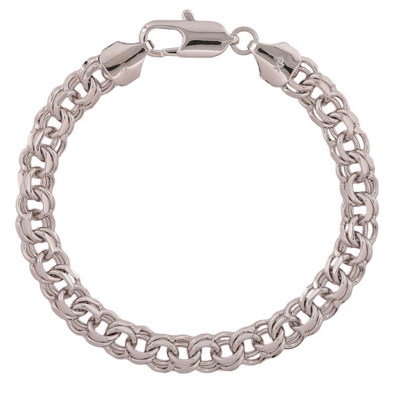 Браслет Xuping цвет Родий "Цепочка плетения Бисмарк" длина 21.5см х 8мм фото №1 Браслет Xuping цвет Родий "Цепочка плетения Бисмарк" длина 21.5см х 8мм фото №1