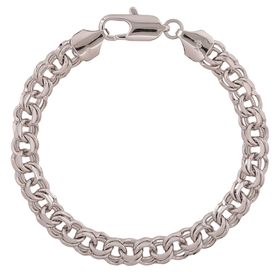 Браслет Xuping цвет Родий "Цепочка плетения Бисмарк" длина 21.5см х 8мм фото №1 Браслет Xuping цвет Родий "Цепочка плетения Бисмарк" длина 21.5см х 8мм фото №1