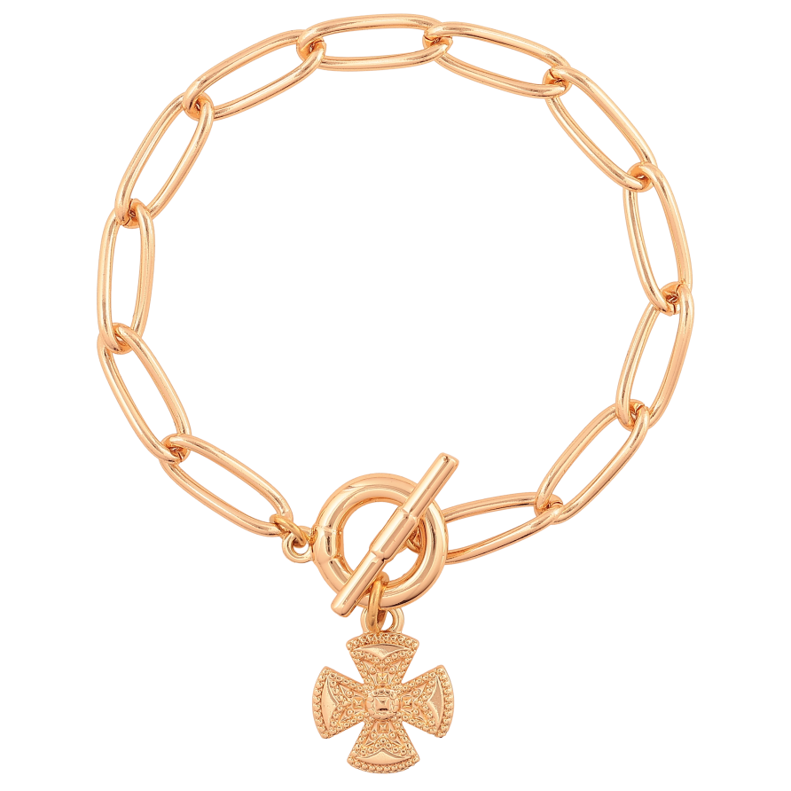 Браслет Xuping M&L колір 18К "Ланцюжок з підвіскою хрест" довжина 19см х 6мм фото №1