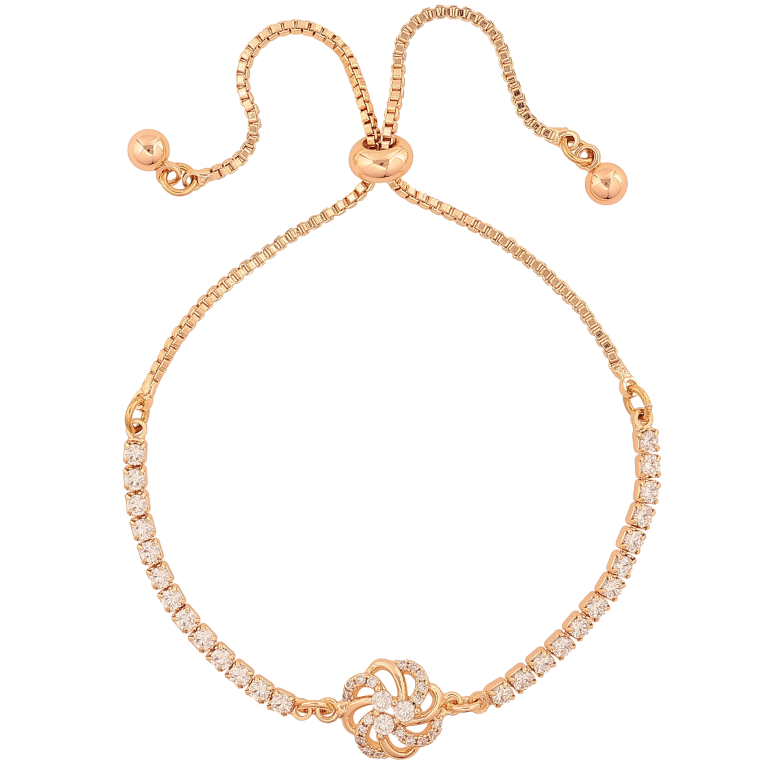 Браслет Xuping M&L цвет 18K "Дорожка кристаллов с цветочком" на бегунке 8-22см х 1-10мм фото №2 Браслет Xuping M&L цвет 18K "Дорожка кристаллов с цветочком" на бегунке 8-22см х 1-10мм фото №2