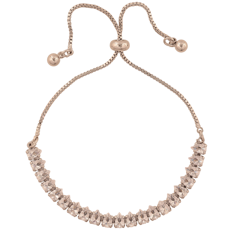 Браслет Xuping M&L колір Родій "Доріжка кристалів" на бігунку 8-23см х 1-5мм фото №1