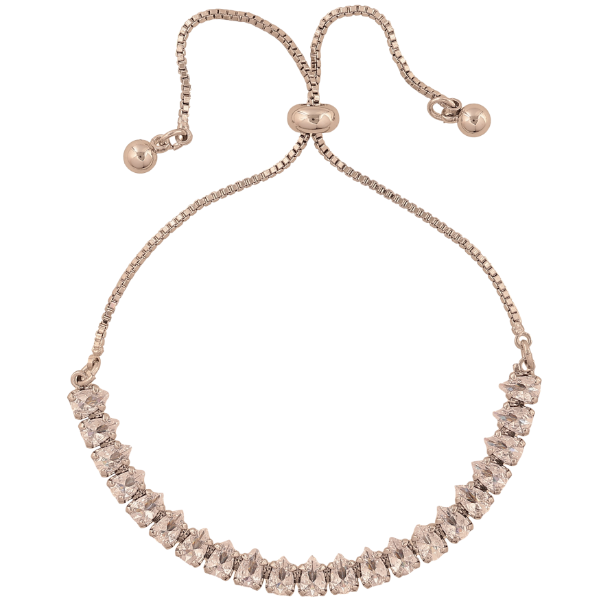 Браслет Xuping M&L колір Родій "Доріжка кристалів" на бігунку 8-23см х 1-5мм фото №1